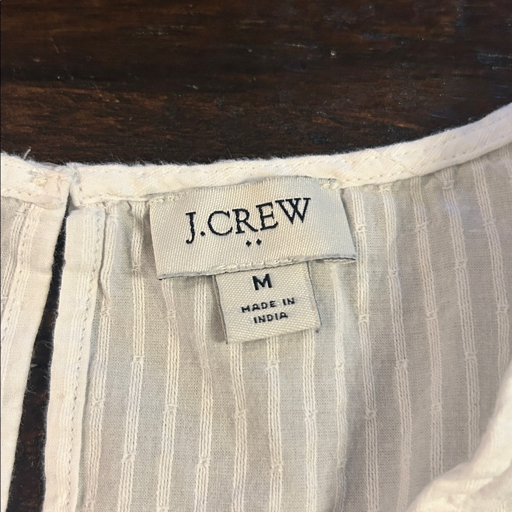 J. Crew White Cotton Peasant Top - Picture 3 of 9